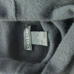 Bebe Black cowl neck cashmere sweater M, Fits XS